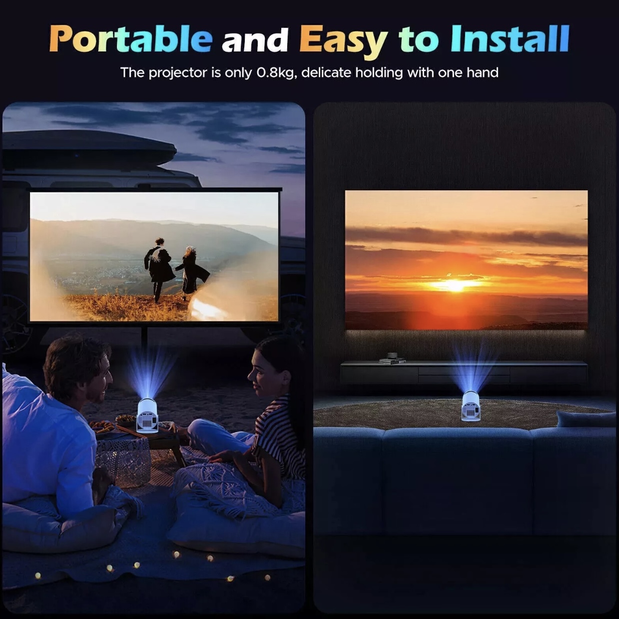 Turn your living room into a home cinema with our latest smart projector!
